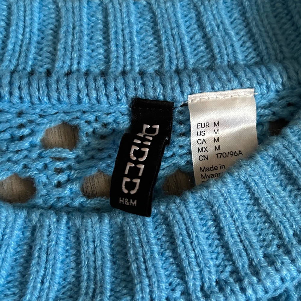 Divided Sky Blue Open-Knit Sweater - Picture 9 of 11